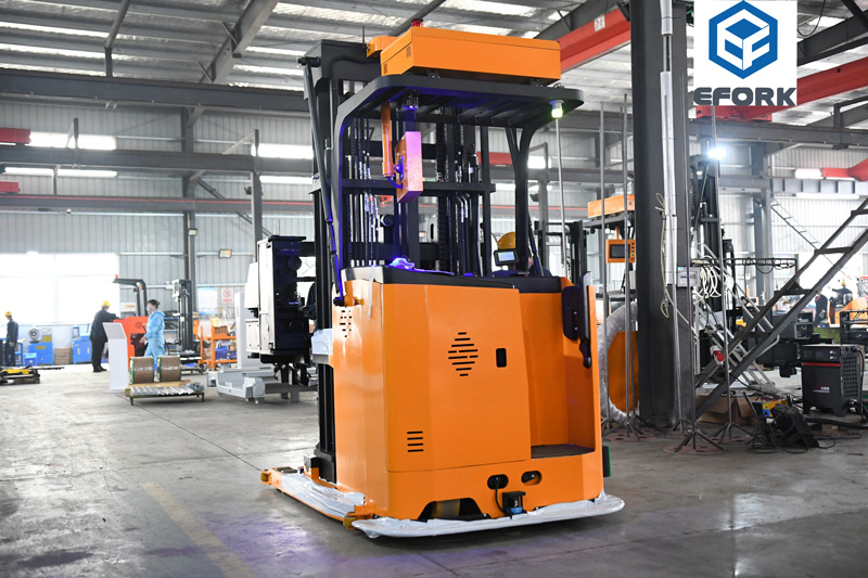 Three-way stacking forklift AGV